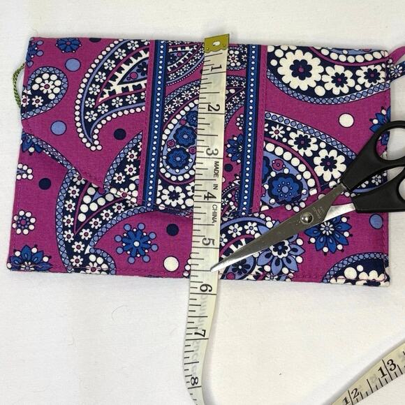 Vera Bradley Travel Wallet Boysenberry Purple Paisley Slim Flat Clutch NWT - Picture 8 of 9